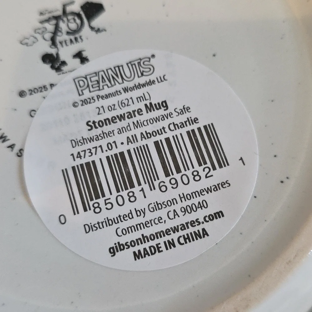 Peanuts Charlie Brown Character 21 oz stoneware mug NWT - Picture 5 of 6